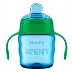 Avent, druppelbeker met siliconen mondstuk en handvaten, blauw, SCF551/05, na 6 maanden, 200 ml