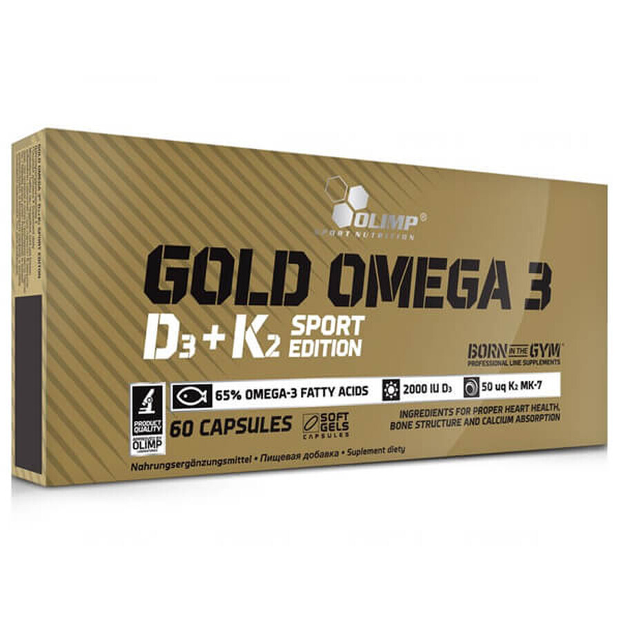 Gold Omega 3 D3 + K2 Sport Editie, 60 capsules