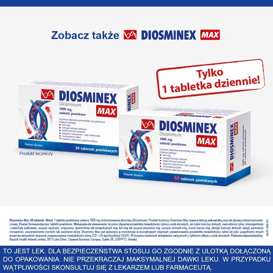 Diosminex 500 mg, 60 tablets