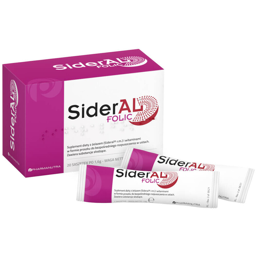 SiderAL Folic 30 mg, poudre pour dissolution directe dans la bouche, 20 sachets