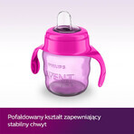 Avent, druppelbeker met handvaten en siliconen mondstuk, roze, SCF551/03, na 6 maanden, 200 ml