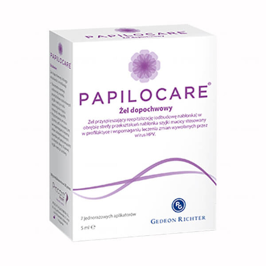 Papilocare, vaginale gel, 5 ml x 7 inbrenghulzen