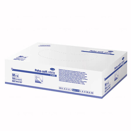 Peha-soft nitrile fino, nitrile gloves, non-sterile, powder-free, blue, size M, 150 pieces