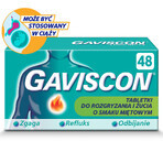 Gaviscon minttab 250 mg + 133,5 mg + 80 mg, 48 kauwtabletten