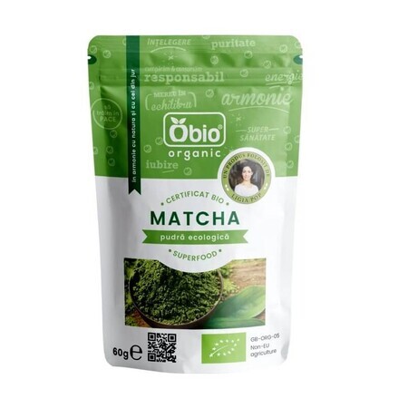 Matcha (thé vert) en poudre bio, 60g, Obio