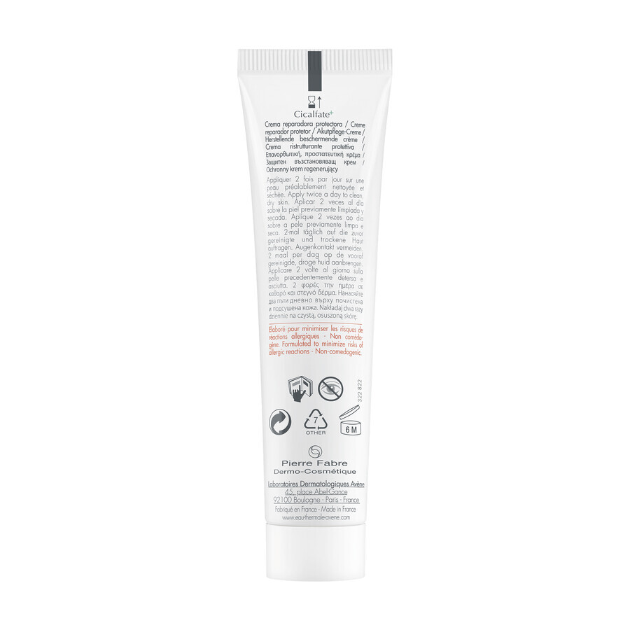 Avene Cicalfate+, regenererende beschermende crème voor de hele familie, gevoelige en geïrriteerde huid, 40 ml