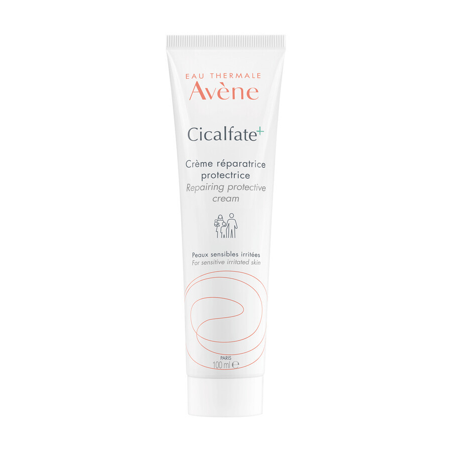 Avene Cicalfate+, crema protectora regeneradora para toda la familia, pieles sensibles e irritadas, 100 ml