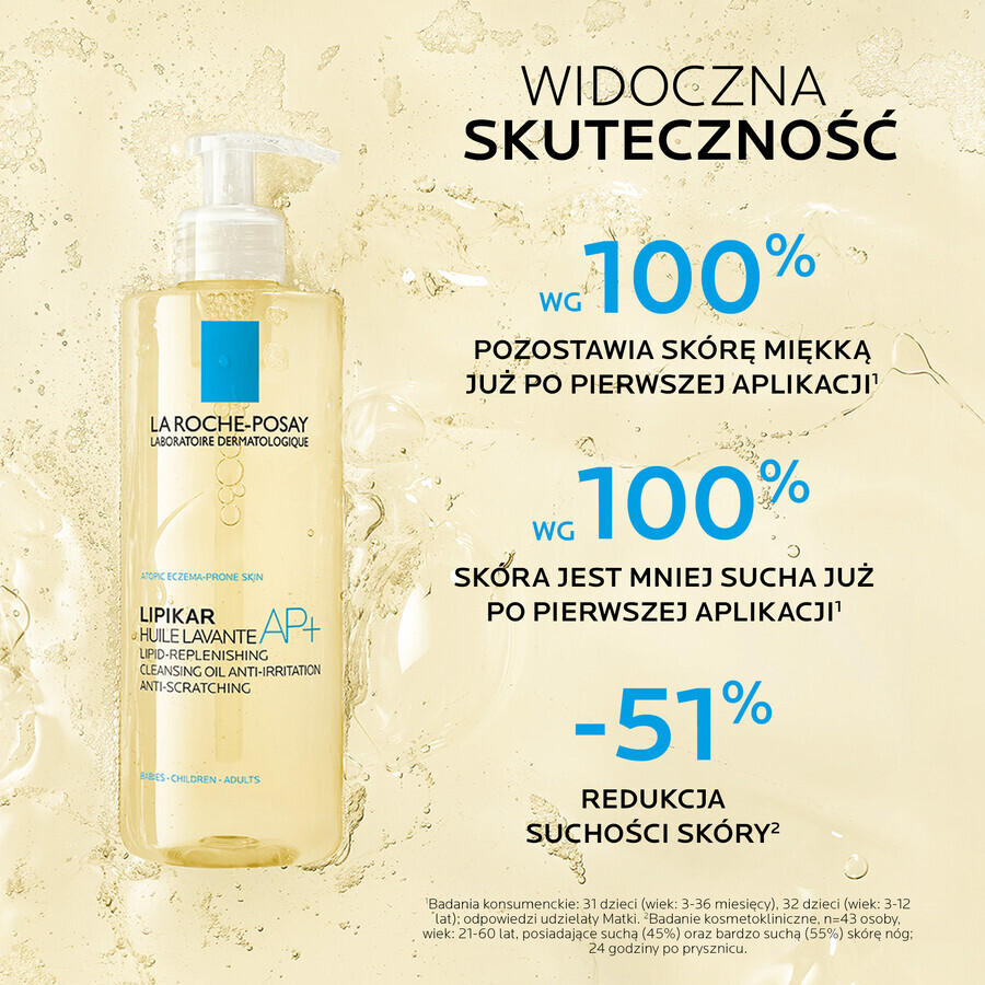 La Roche-Posay Lipikar AP+, lipide-aanvullende reinigingsolie, tegen huidirritatie, 750 ml