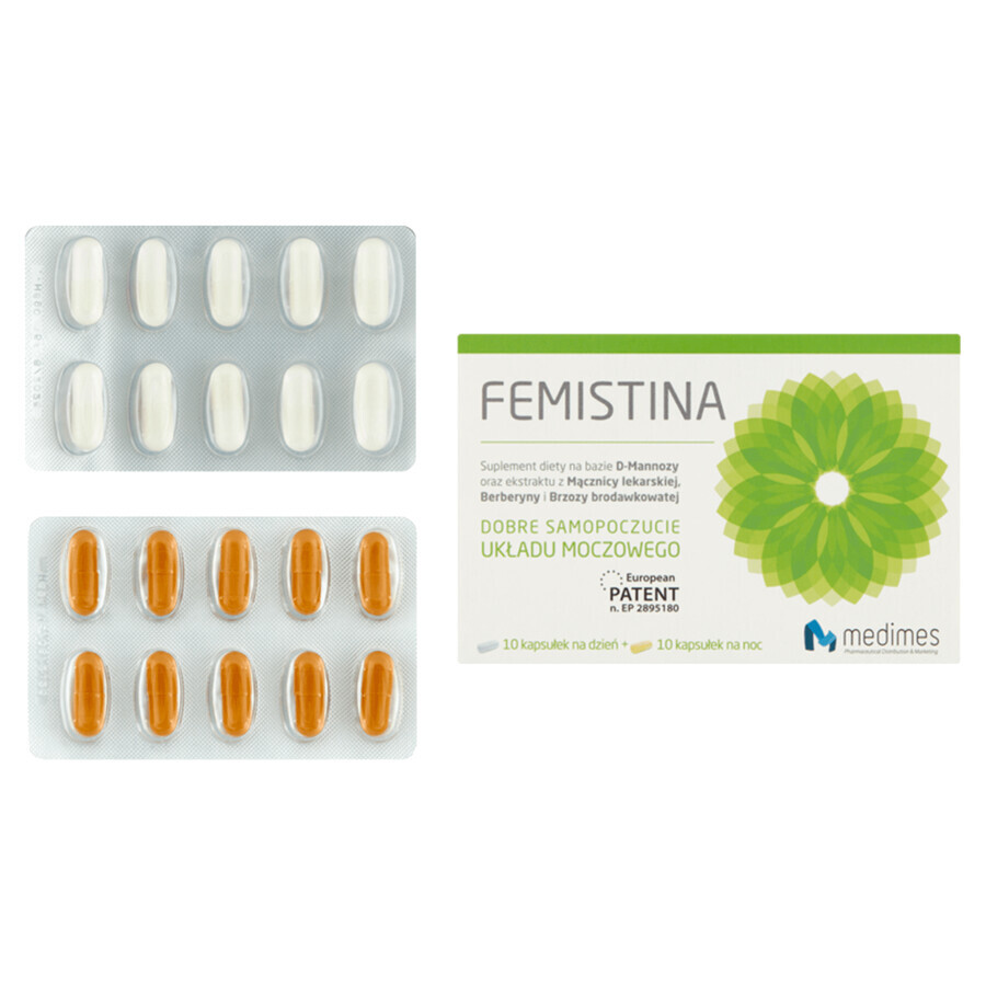 Femistina, 10 capsule de zi + 10 capsule de noapte