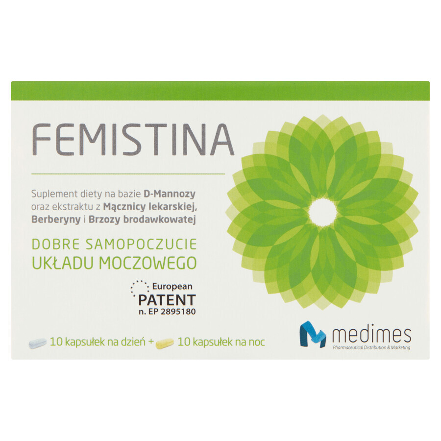 Femistina, 10 capsule de zi + 10 capsule de noapte