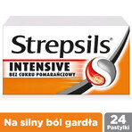 Strepsils Intensief suikervrij sinaasappel 8,75 mg, 24 harde zuigtabletten