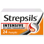 Strepsils Intensief suikervrij sinaasappel 8,75 mg, 24 harde zuigtabletten