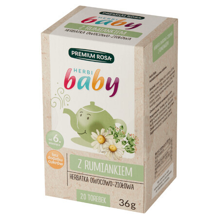 Premium Rosa Herbi Baby, infusión de frutas y hierbas con manzanilla, a partir de 6 meses, 20 sobres