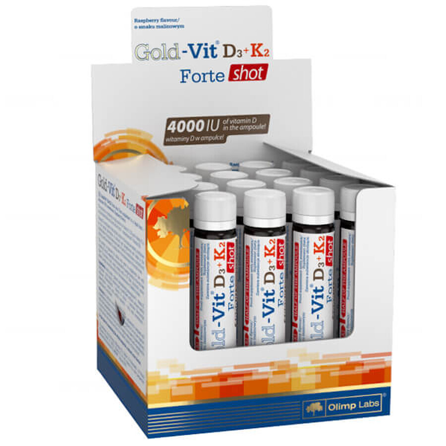 Olimp, Gold-Vit D3 + K2 Forte Shot, lampone, 25 ml