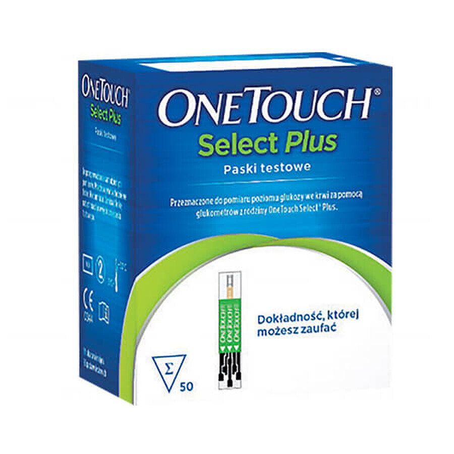 One Touch Select Plus, meter teststrips, 50 strips