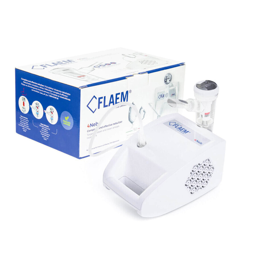 Flaem 4Neb, inhalator cu piston pneumatic pentru adulți și copii, cu nebulizator RF9