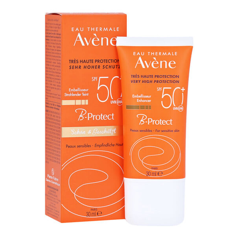 Avene B-Protect Sun, leche protectora para el rostro, piel sensible, FPS 50+, 30 ml