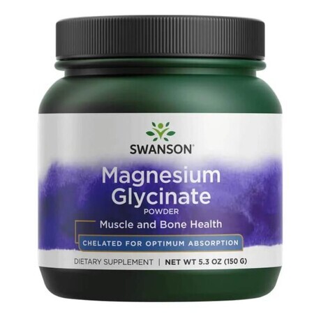 Swanson Magnesium Glycinate Powder, magnesium chelate, 150 g