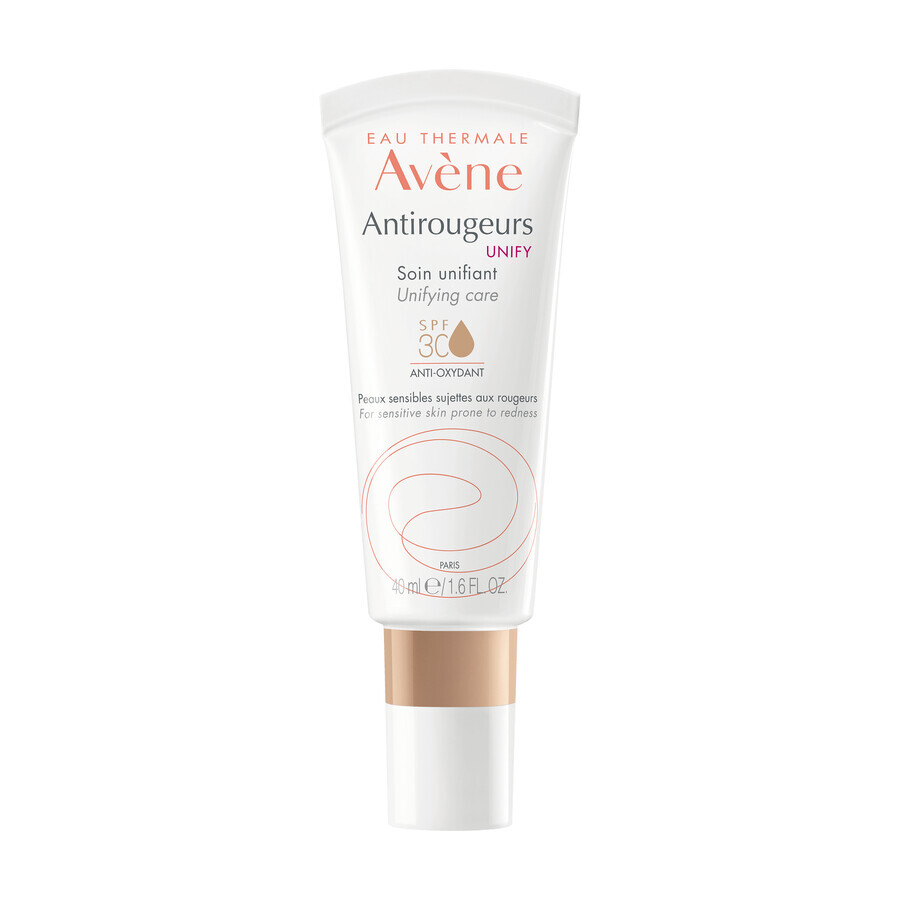 Avene Antirougeurs Unify, tinted evening care, sensitive and redness-prone skin, SPF 30, 40 ml