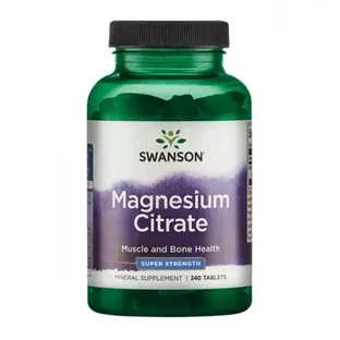 Swanson Magnesium Citrate, Magnesium Citrate, 240 Tablets
