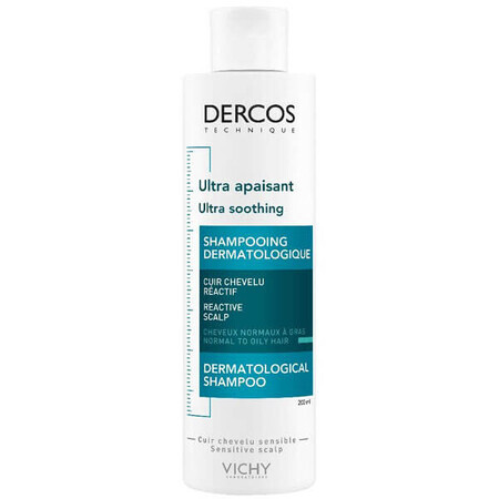 Vichy Dercos Ultra Soothing, ultra-beruhigendes Shampoo, normales und fettiges Haar, 200 ml