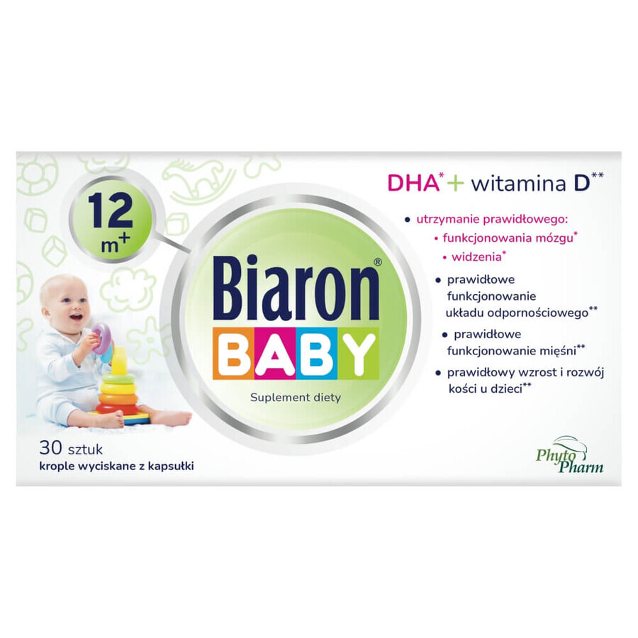 Biaron Baby 12m+, pentru copii de peste 12 luni, 30 de capsule twist-off AMBALAJ DEFECTAT