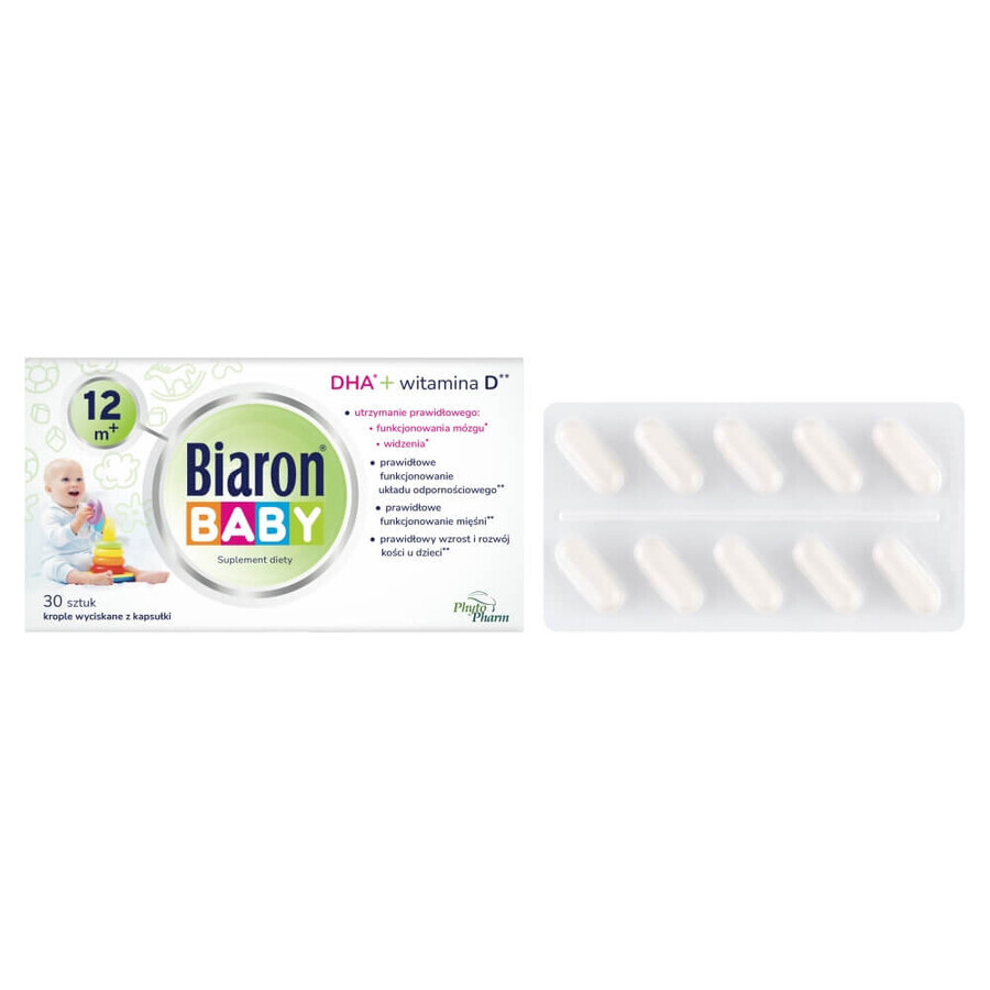 Biaron Baby 12m+, pentru copii de peste 12 luni, 30 de capsule twist-off AMBALAJ DEFECTAT