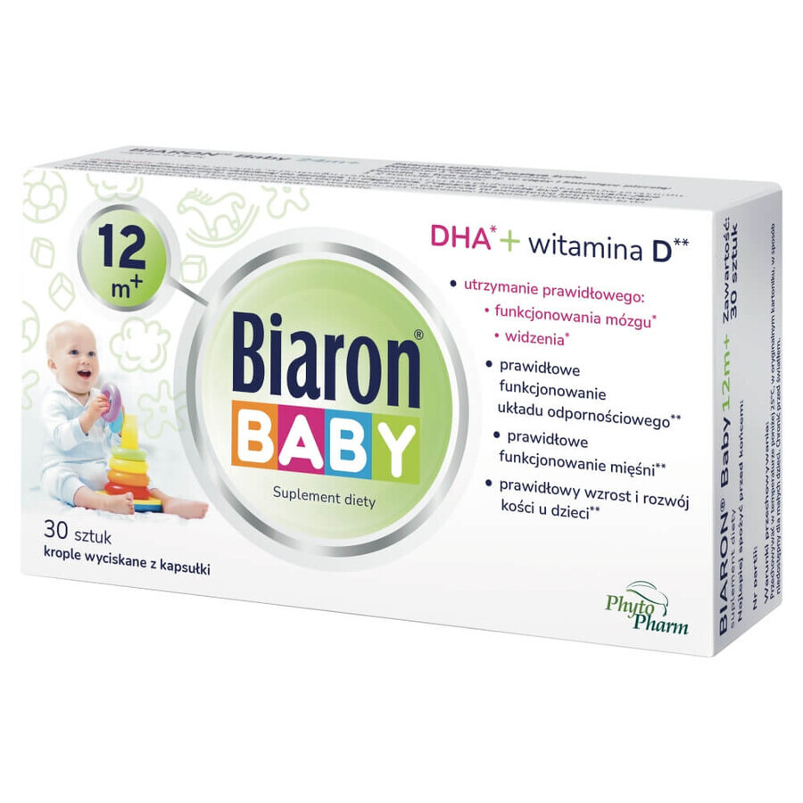 Biaron Baby 12m+, pentru copii de peste 12 luni, 30 de capsule twist-off AMBALAJ DEFECTAT