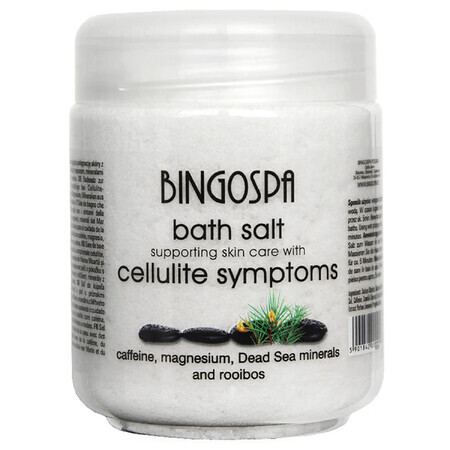 Bingospa, badzout voor huid met cellulitisverschijnselen met cafeïne, Dode Zee-mineralen, rooibos en magnesium, 550 g