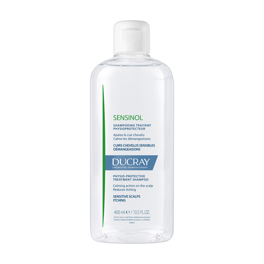 Ducray Sensinol, champú para el cabello, protección fisiológica, 400 ml