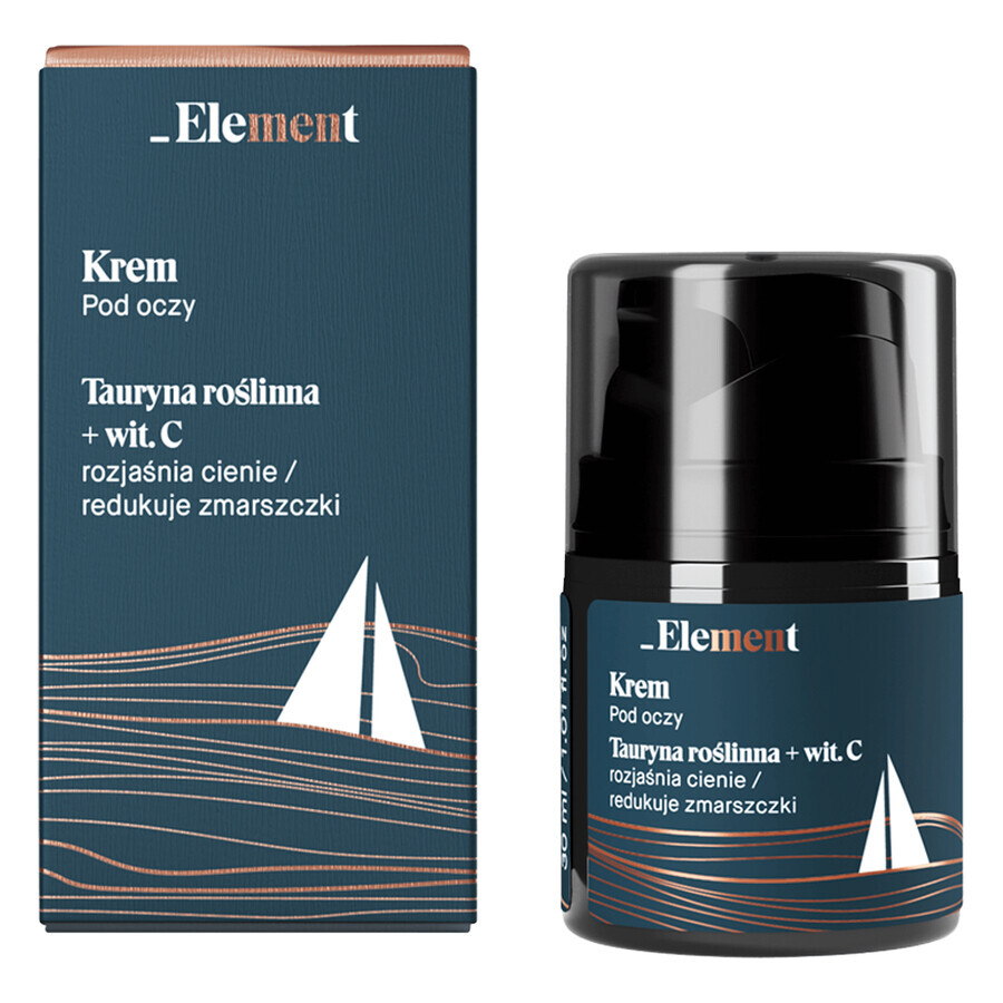 Element Men, crème éclaircissante pour les yeux, taurine végétale + vitamine C, 30 ml