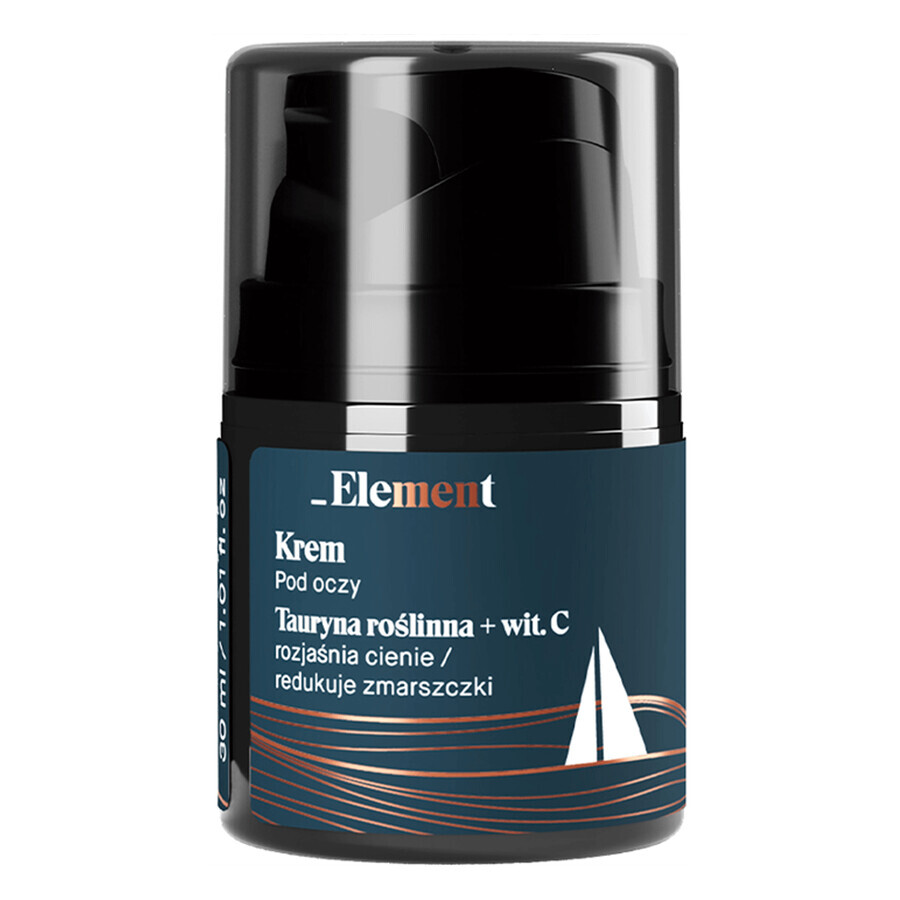 Element Men, crème éclaircissante pour les yeux, taurine végétale + vitamine C, 30 ml