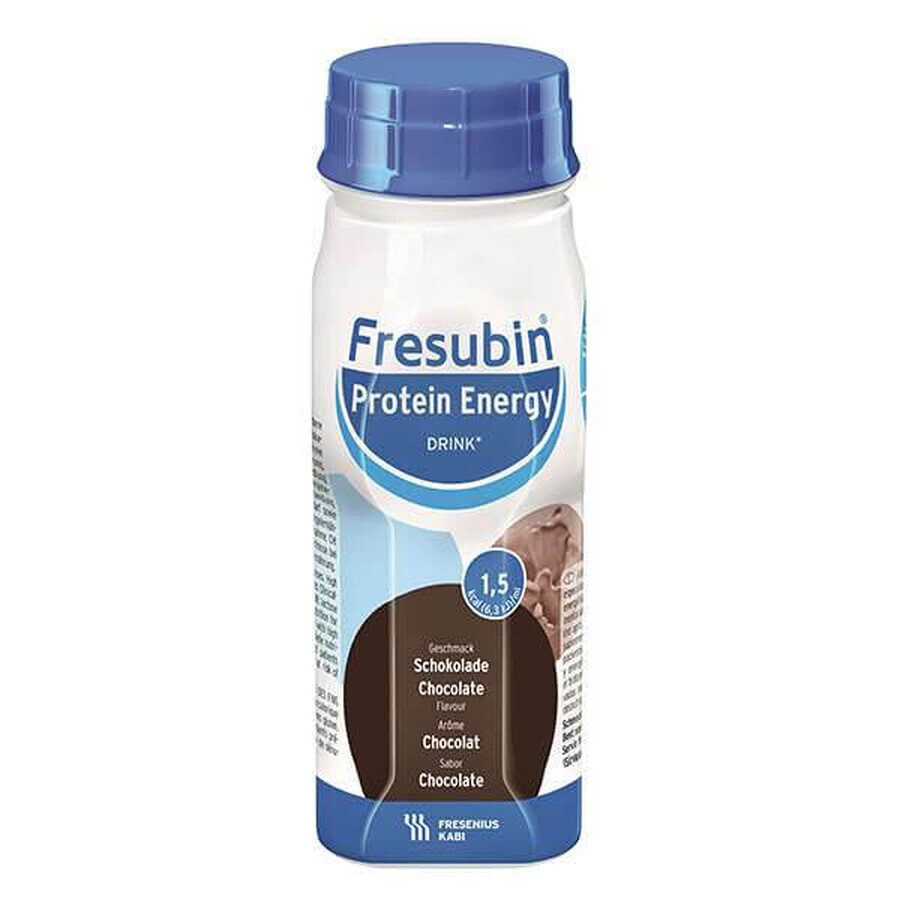 Fresubin Eiwit Energiedrank, voedingspreparaat, chocoladesmaak, 4 x 200 ml