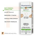 Pharmaceris F Matte-Minerale-Correctie, minerale matterende dermovloeistof, 10 Licht, SPF 30, 30 ml