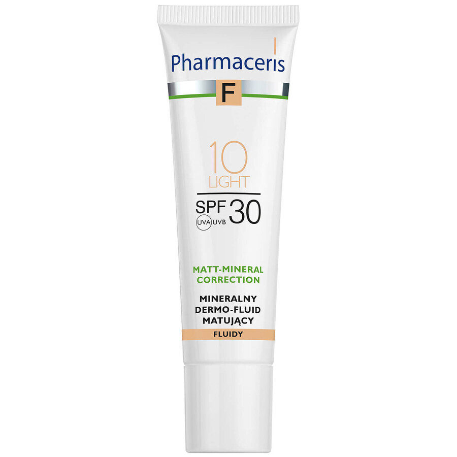 Pharmaceris F Matte-Minerale-Correctie, minerale matterende dermovloeistof, 10 Licht, SPF 30, 30 ml