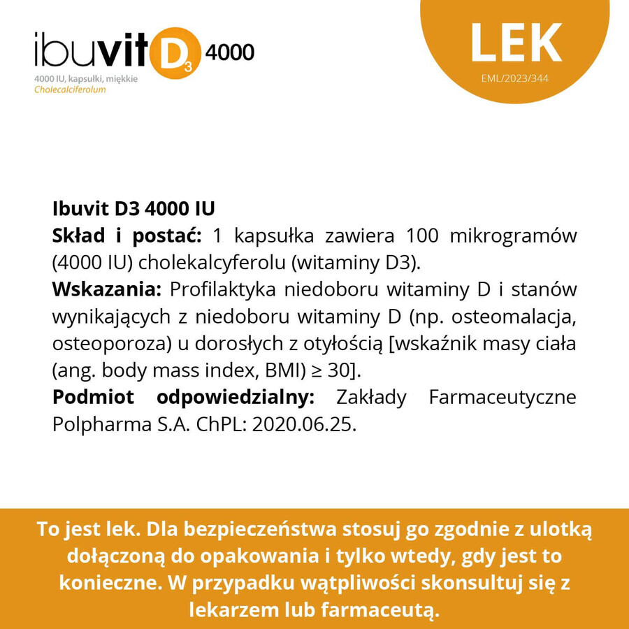 Ibuvit D3 4000 UI, 30 capsule