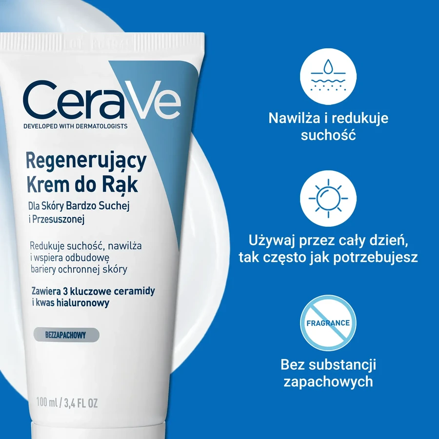 CeraVe, regenererende handcrème, zeer droge en vochtarme huid, 100 ml