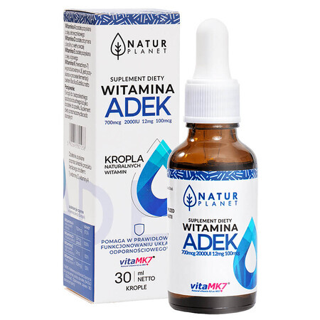 Natur Planet Vitamina ADEK, gotas, 30 ml