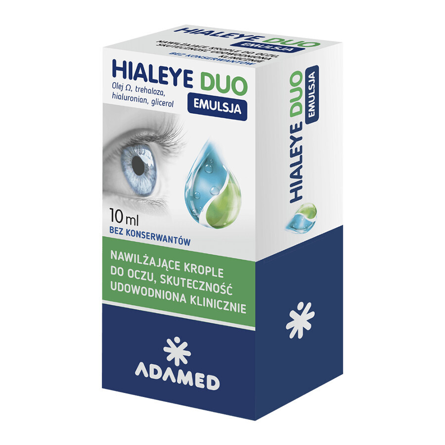 Hialeye Duo Emulsie, hydraterende oogdruppels, 10 ml