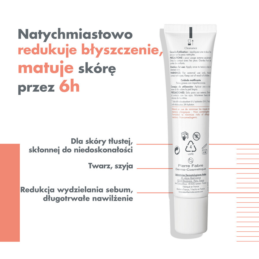 Avene Cleanance, mattifying face emulsion, oily and acne-prone skin, 40 ml