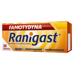 Famotidine Ranigast 20 mg, 20 comprimés pelliculés