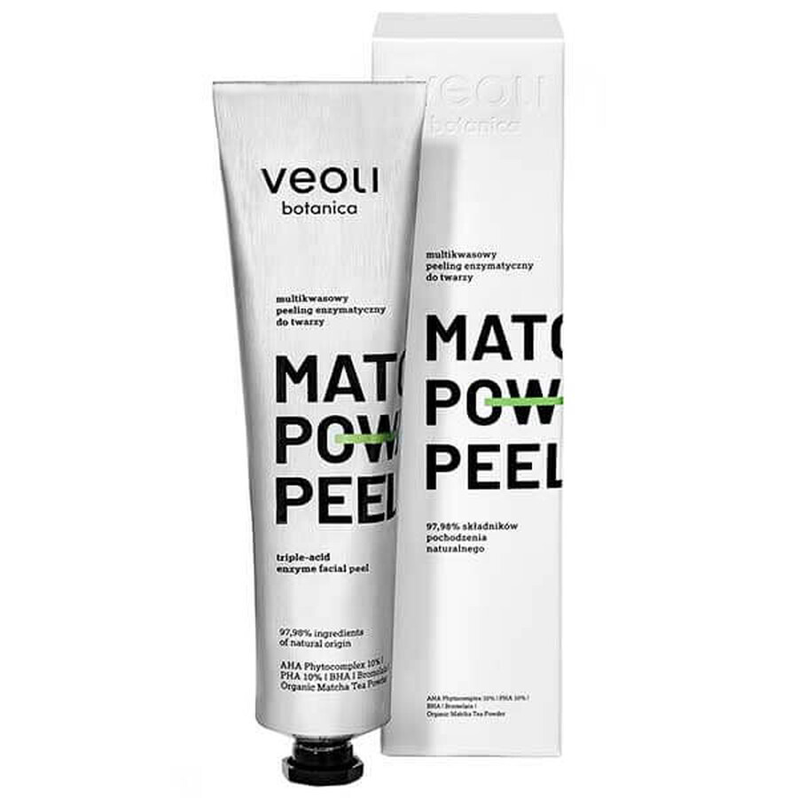 Veoli Botanica Matcha Power Peel, enzymatic facial scrub, multiacid, 75 ml