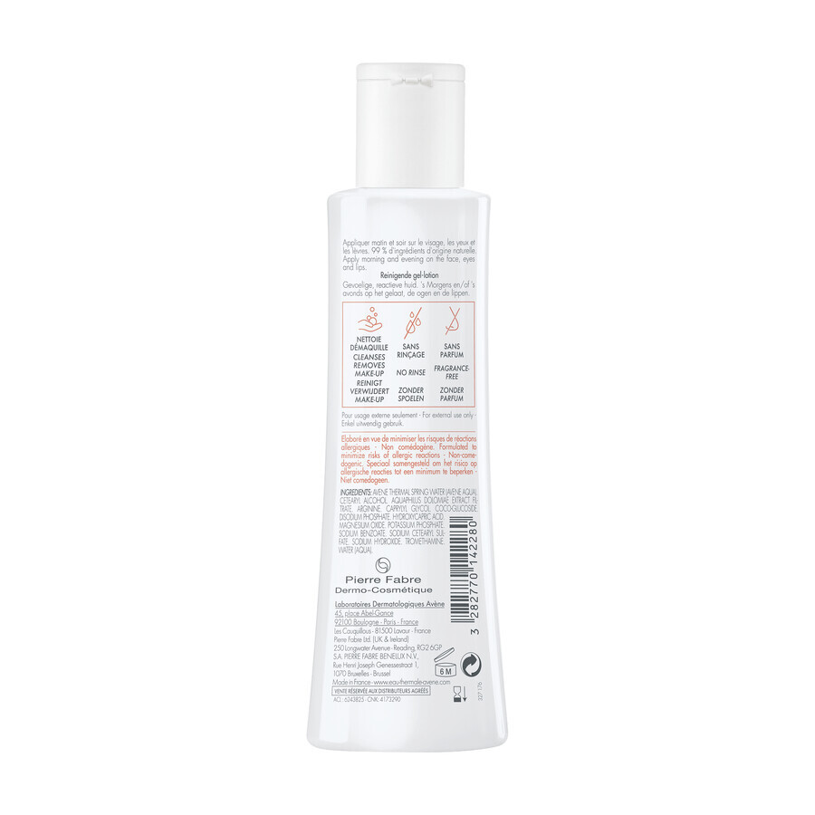 Avène Tolérance, gel nettoyant visage et yeux, peaux sensibles et réactives, 200 ml