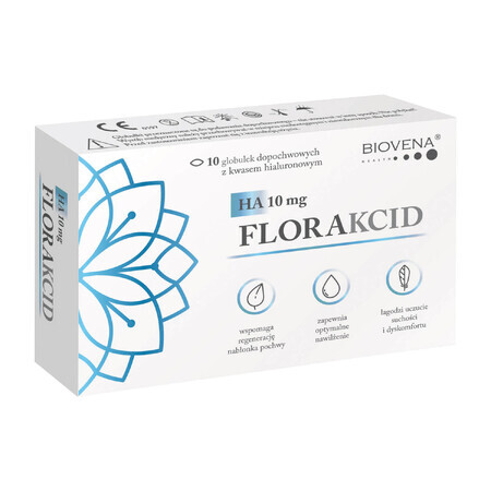 Florakcid HA 10 mg, vaginale bolletjes, 10 eenheden