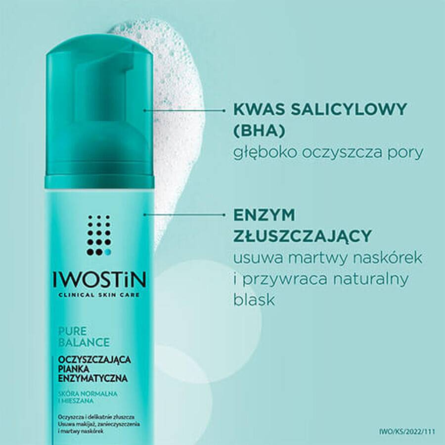 Iwostin Pure Balance, mousse enzymatique purifiante, 150 ml