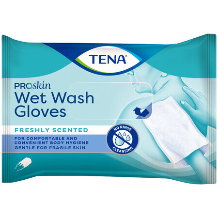 Tena ProSkin Wet Wash Mănuși, tampoane sanitare umezite, 8 buc