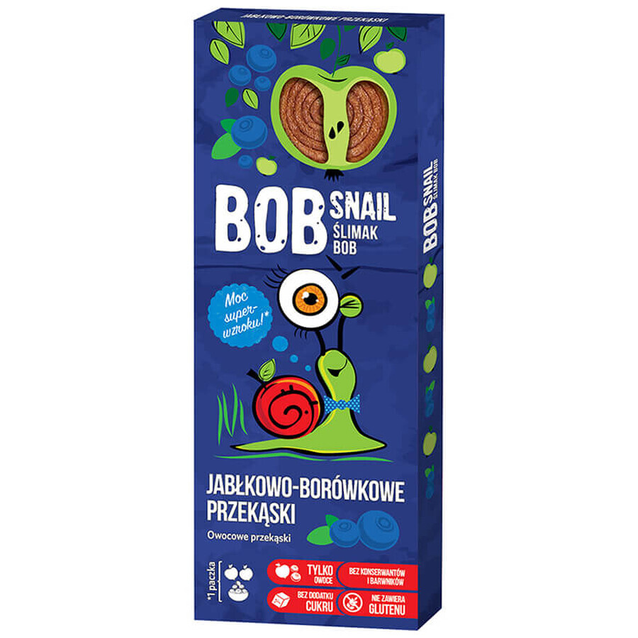 Bob Snail Roll Snack with fruit, apple, blueberry, 30 g