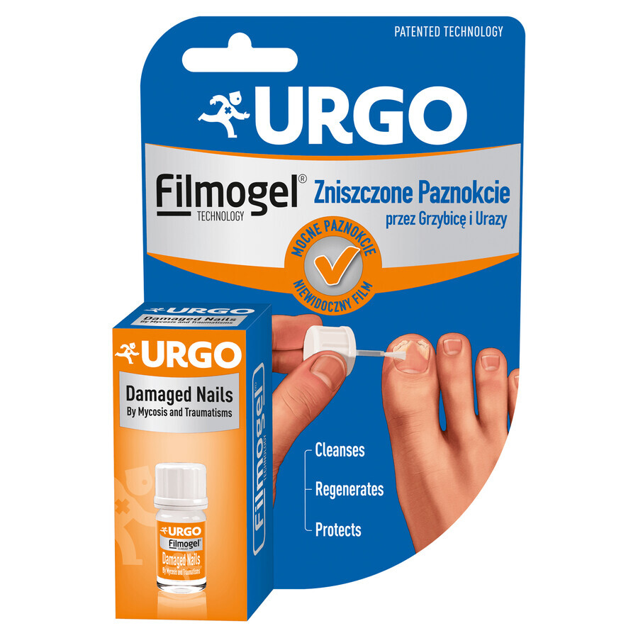 Urgo Filmogel Vernietigde nagels door schimmelinfecties en verwondingen, vloeibare patch 3,3 ml