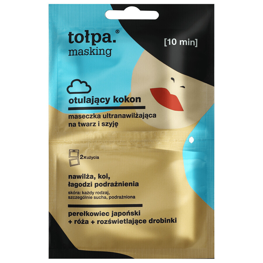 Tolpa Masking, umhüllender Kokon, ultra-feuchtigkeitsspendende Maske, Gesicht und Hals, 2 x 5 ml