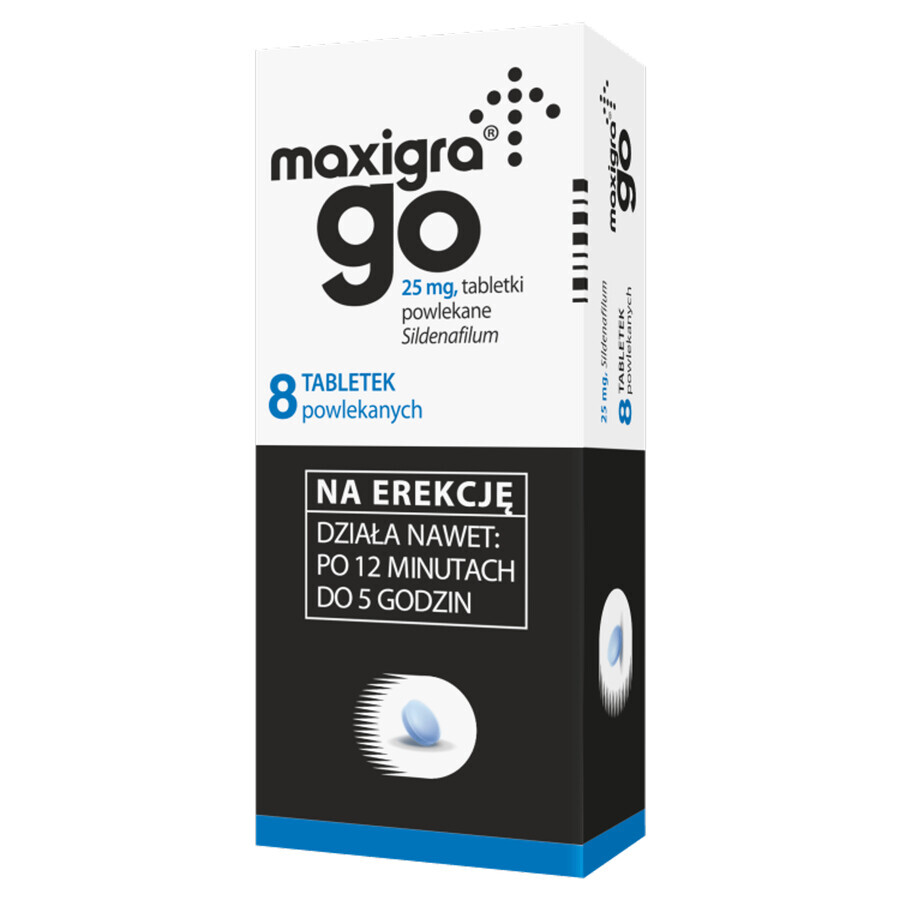 Maxigra Go 25 mg, 8 filmomhulde tabletten